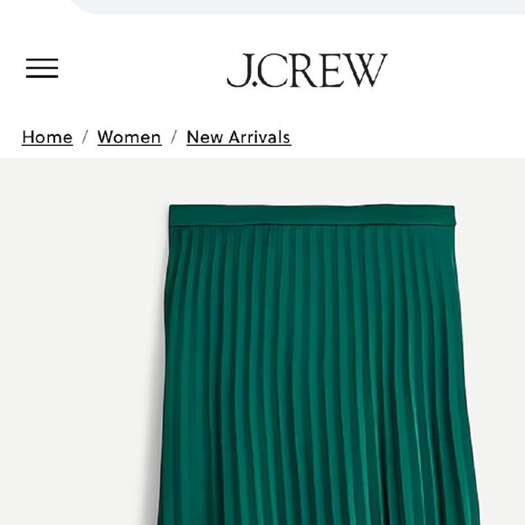 J. CREW Dark Spruce Green Pleated Midi Skirt (SIZE 6) - Picture 3 of 9